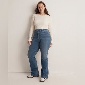 Madewell High Rise Skinny Flare Jeans in Elevere Wash (light wash), Size 33